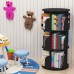 360° Rotating Stackable Shelves Bookshelf Organizer - Black